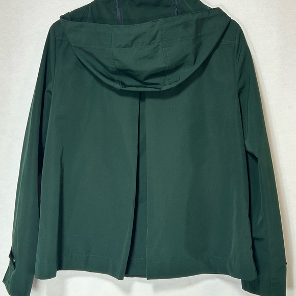 LOFT Dark Green Hooded Jacket with Gold Accents - Picture 6 of 12